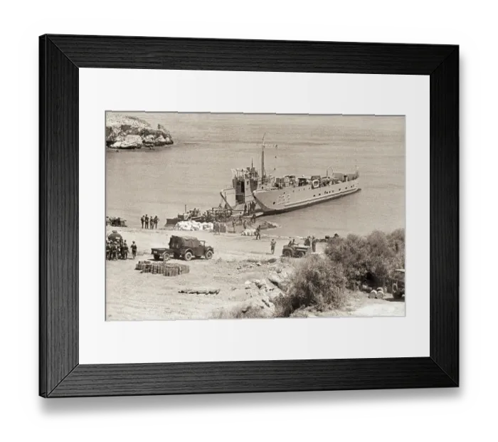 Framed Print : Turkish Navy Landing Unloads