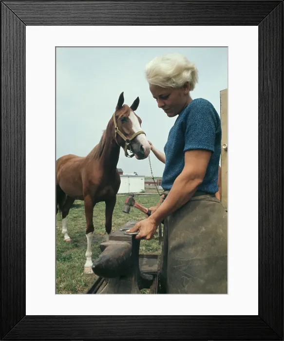 Framed Print : Woman Farrier Sandy Klopp Framed Print : Woman Farrier Sandy Klopp