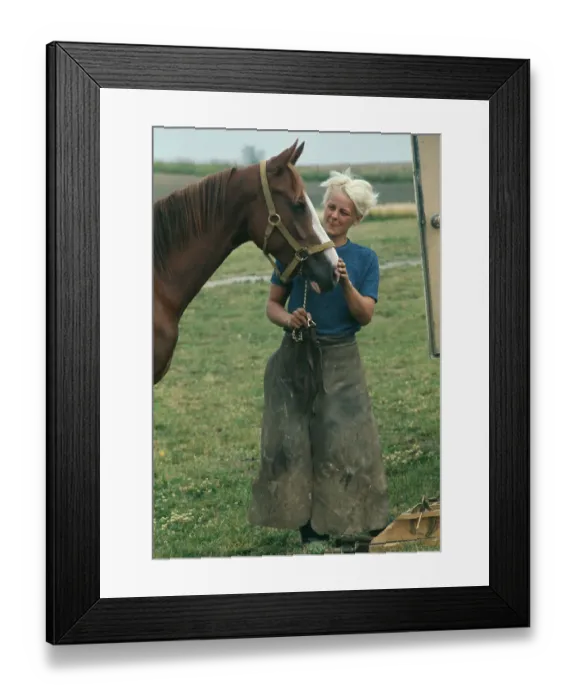 Framed Print : Woman Farrier Sandy Klopp Framed Print : Woman Farrier Sandy Klopp