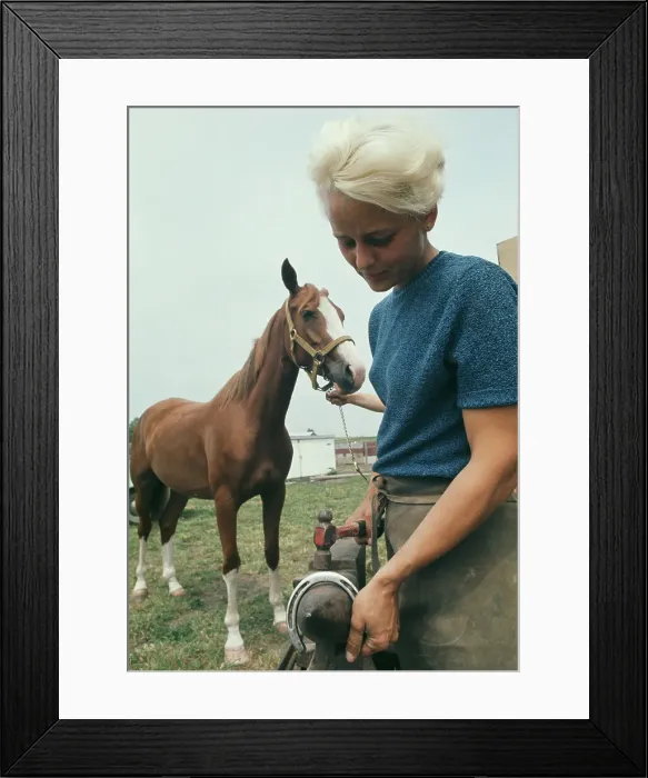 Framed Print : Woman Farrier Sandy Klopp Framed Print : Woman Farrier Sandy Klopp