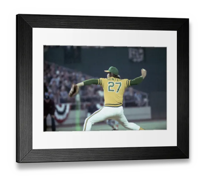 Framed Print : Jim Catfish Hunter Pitching in Game Framed Print : Jim Catfish Hunter Pitching in Game