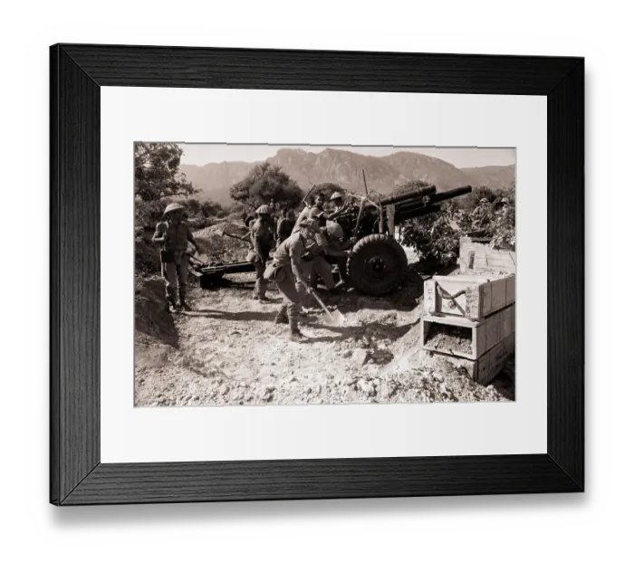 Framed Print : Turkish Troops in Cyprus with Large Gun Framed Print : Turkish Troops in Cyprus with Large Gun