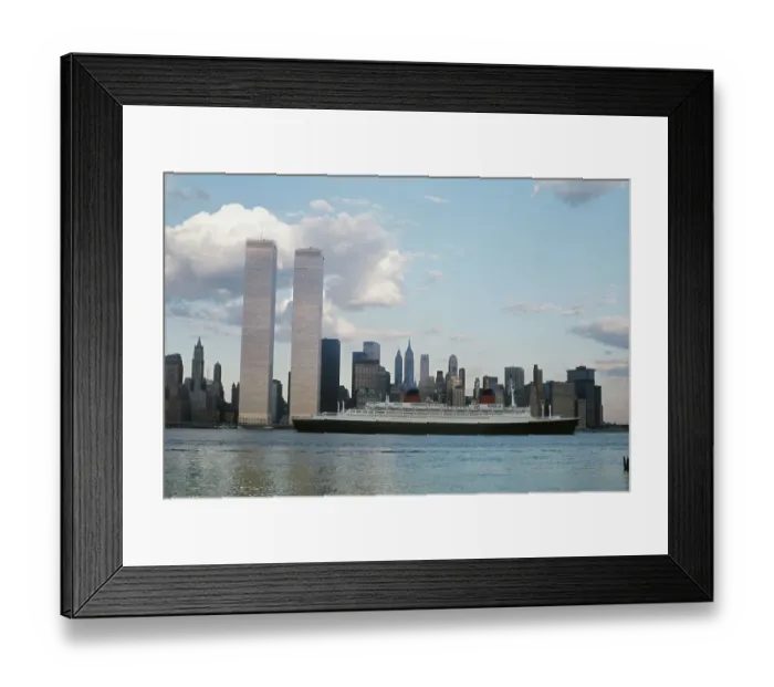 Framed Print : Luxury Liner Passes Manhattan Framed Print : Luxury Liner Passes Manhattan