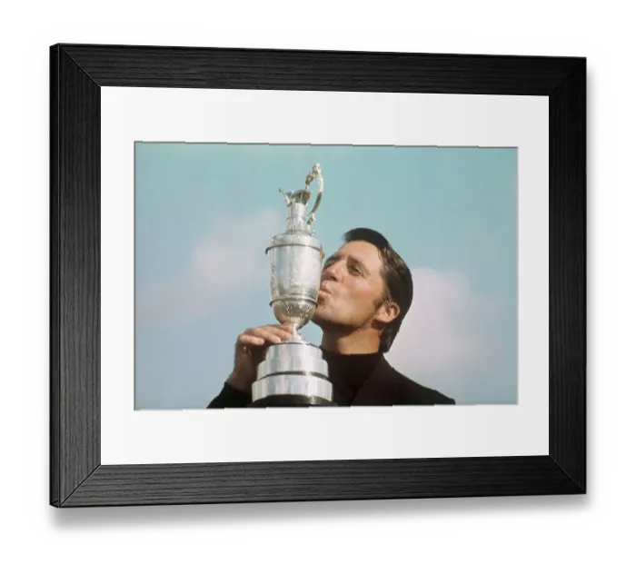 Framed Print : Gary Player Kissing Trophy Framed Print : Gary Player Kissing Trophy