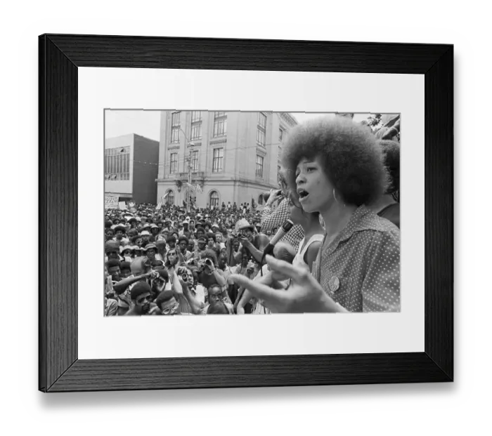 Framed Print : Angela Davis Addressing Rally Framed Print : Angela Davis Addressing Rally