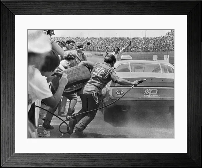 Framed Print : Richard Petty's Stock Car in Pit Stop Framed Print : Richard Petty's Stock Car in Pit Stop
