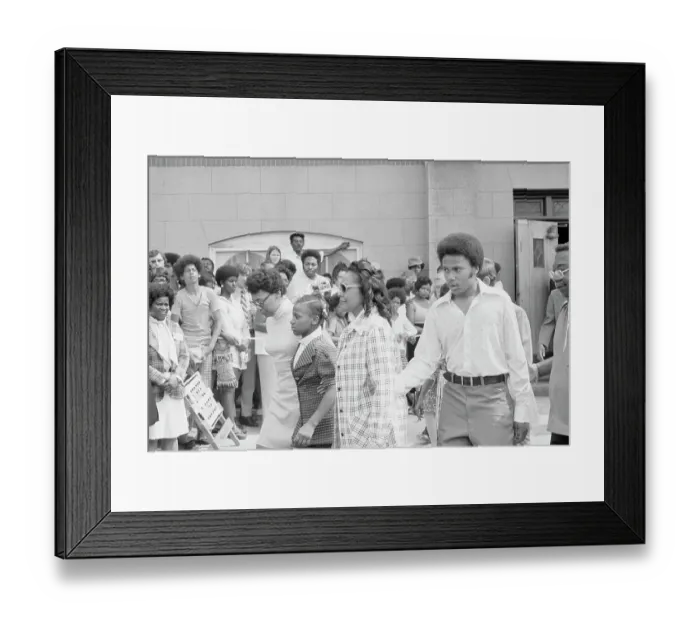Framed Print : Coretta Scott King Walking With Her Children at Mother In Law's Funeral Framed Print : Coretta Scott King Walking With Her Children at Mother In Law's Funeral