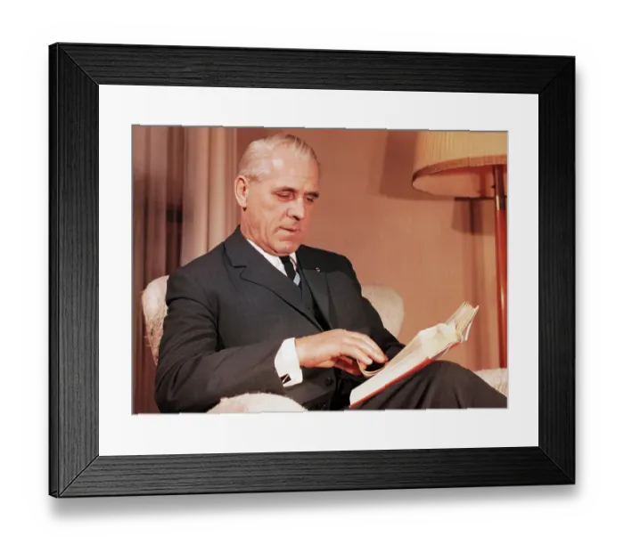 Framed Print : Willi Stoph Reading a Book