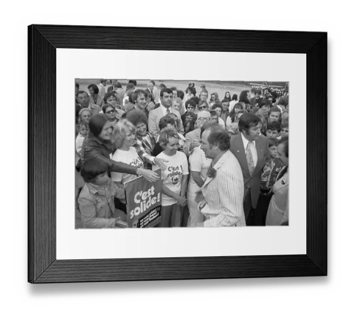 Framed Print : Fans Greeting Prime Minister Pierre Trudeau Framed Print : Fans Greeting Prime Minister Pierre Trudeau