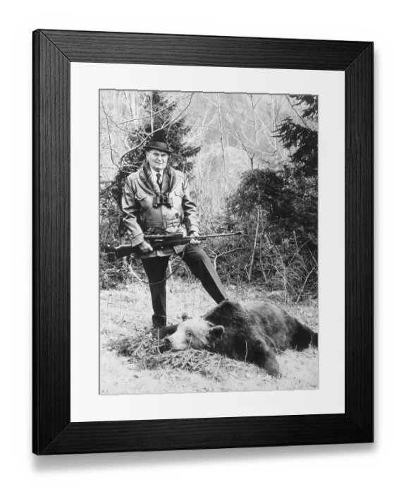 Framed Print : Josip Broz Tito Posing with a Bear Framed Print : Josip Broz Tito Posing with a Bear