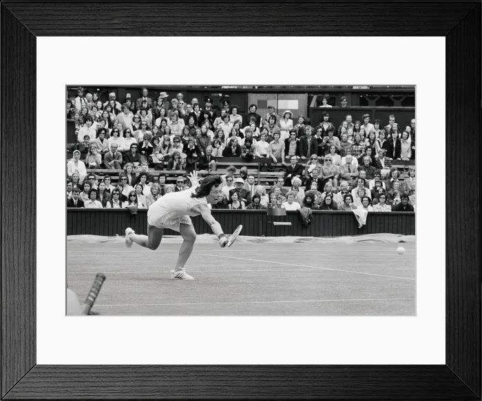Framed Print : Billie Jean King Playing Hard for Tennis Ball Return Framed Print : Billie Jean King Playing Hard for Tennis Ball Return
