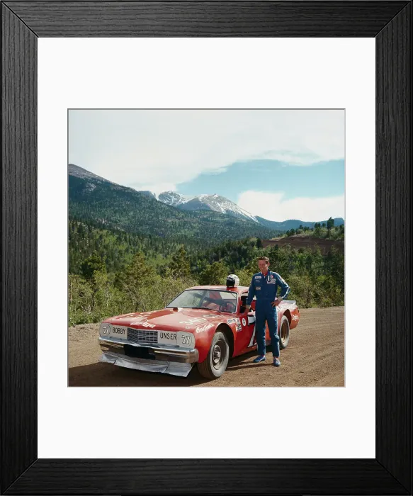 Framed Print : Bobby Unser Standing next to Car Framed Print : Bobby Unser Standing next to Car