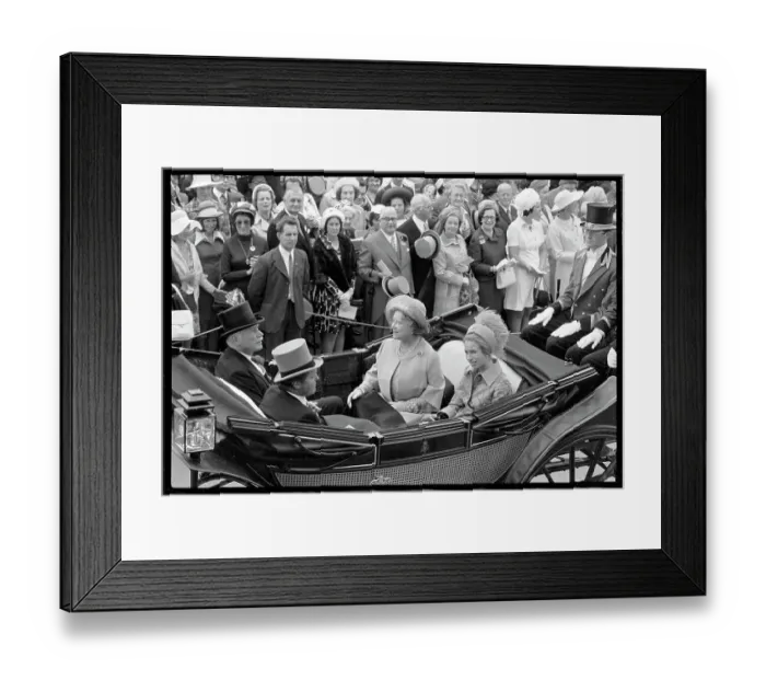 Framed Print : Queen Mother and Princess Anne in Carriage Framed Print : Queen Mother and Princess Anne in Carriage