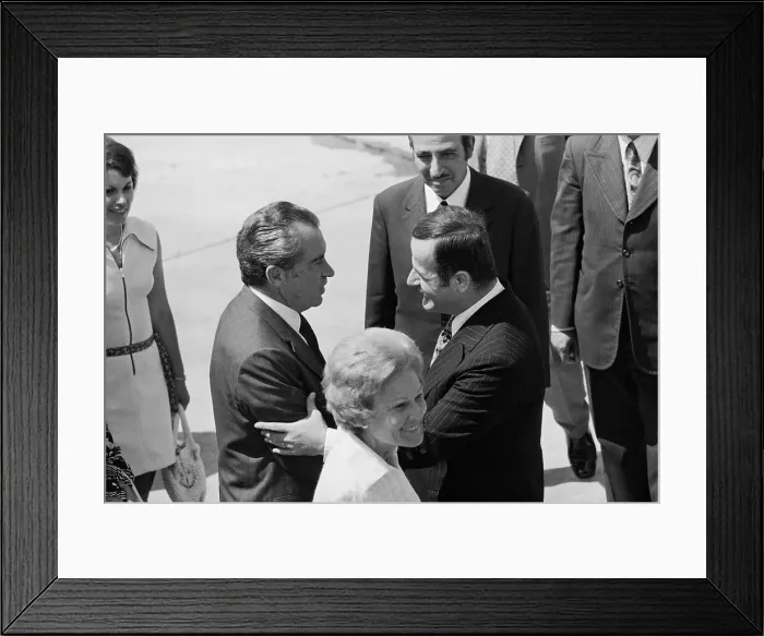 Framed Print : Hafez al Assad of Syria Greets Nixon Framed Print : Hafez al Assad of Syria Greets Nixon