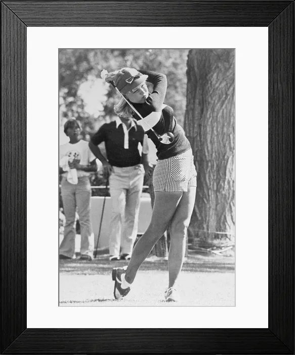 Framed Print : Golfer Laura Baugh Swinging Club Framed Print : Golfer Laura Baugh Swinging Club