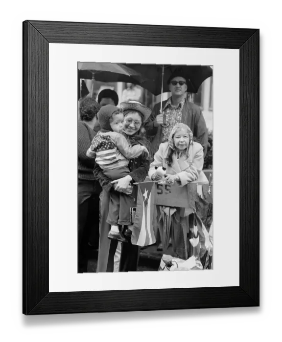 Framed Print : Woman With Child At Parade Framed Print : Woman With Child At Parade