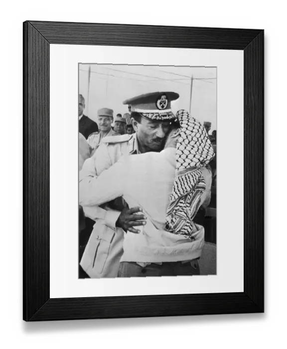 Framed Print : Anwar Sadat Hugs Yasser Arafat Framed Print : Anwar Sadat Hugs Yasser Arafat