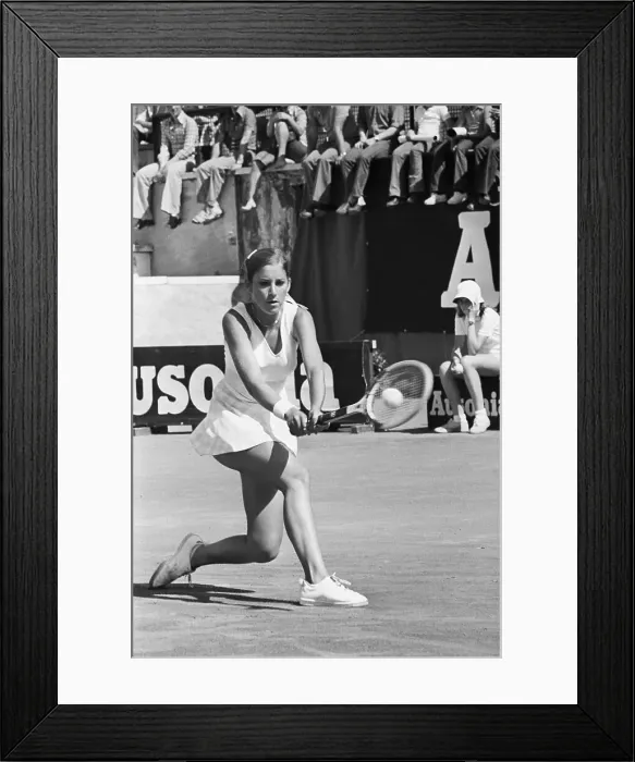 Framed Print : Chris Evert Concentrates On Forehand Framed Print : Chris Evert Concentrates On Forehand