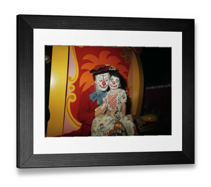 Framed Print : Adult Clown And Child Clown Framed Print : Adult Clown And Child Clown