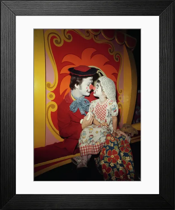 Framed Print : Adult Clown And Child Clown Framed Print : Adult Clown And Child Clown