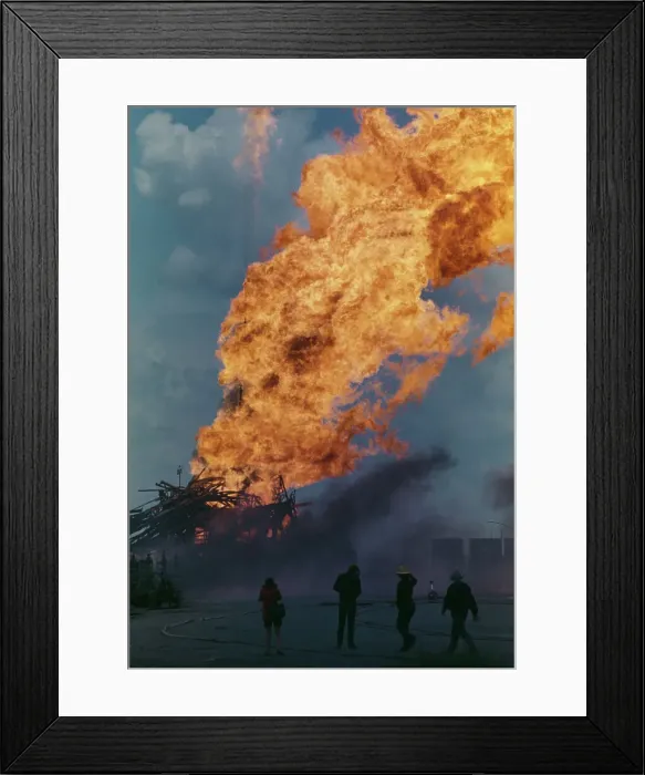 Framed Print : Inferno At Gas Well Framed Print : Inferno At Gas Well