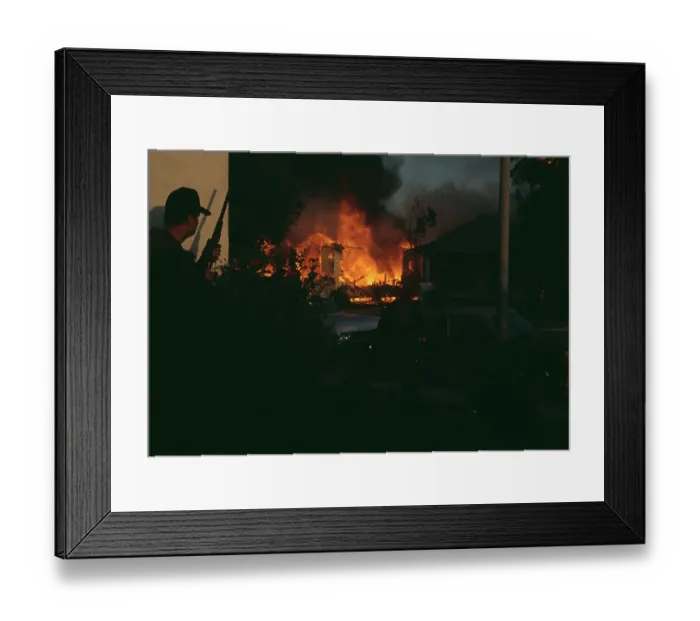 Framed Print : Scene Of A Shootout And Blaze Framed Print : Scene Of A Shootout And Blaze