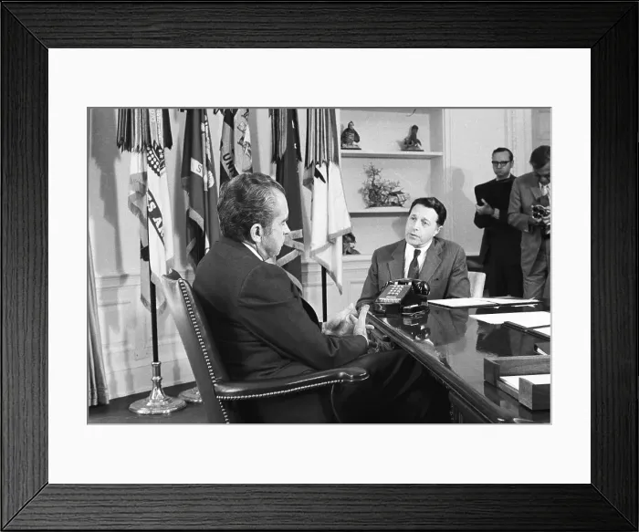Framed Print : Nixon Meeting With Caspar Weinberger