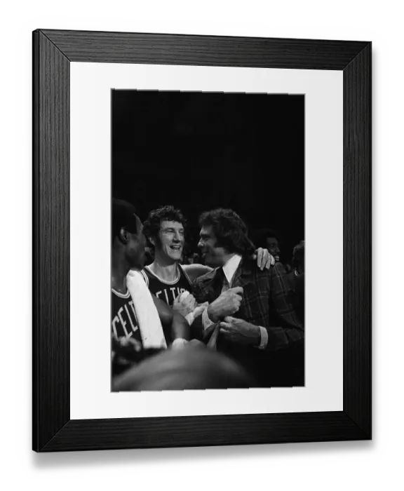 Framed Print : John Havlicek Hugging Tommy Heinson Framed Print : John Havlicek Hugging Tommy Heinson