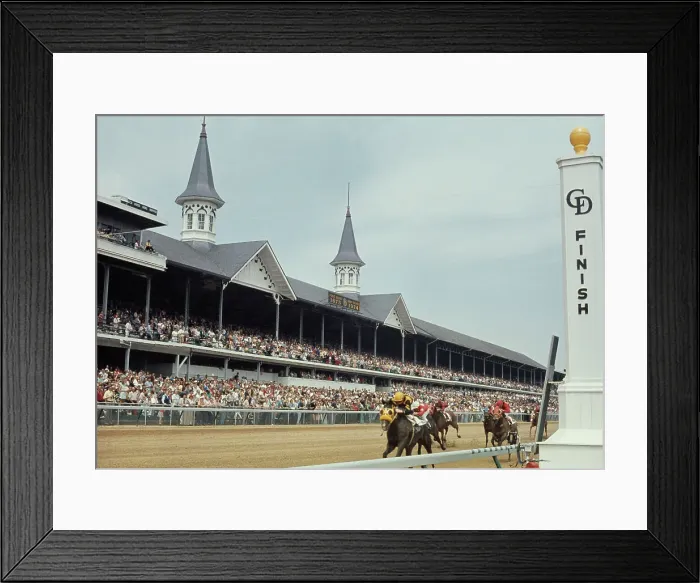 Framed Print : Home Stretch Run At Kentucky Derby Framed Print : Home Stretch Run At Kentucky Derby