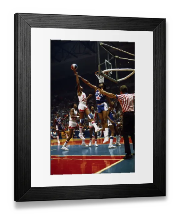 Framed Print : Julius Erving in Air Shooting Basket Framed Print : Julius Erving in Air Shooting Basket