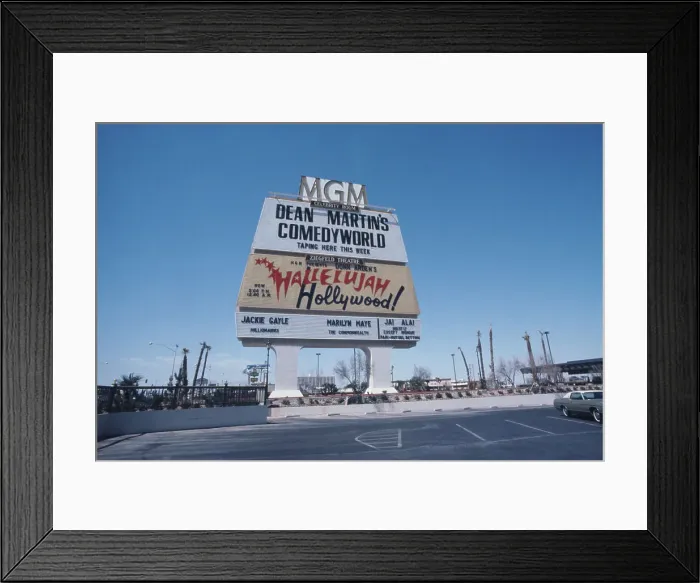 Framed Print : MGM Sign Advertising Stars Framed Print : MGM Sign Advertising Stars