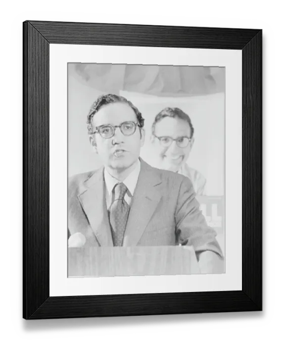 Framed Print : George Mitchell Speaking at Podium Framed Print : George Mitchell Speaking at Podium