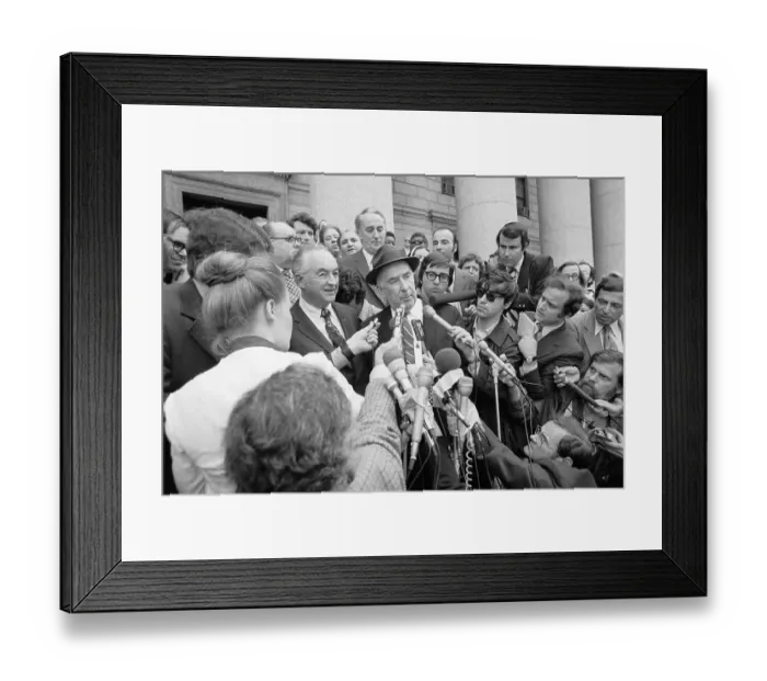 Framed Print : Former Nixon Officials Speaking with Press Framed Print : Former Nixon Officials Speaking with Press