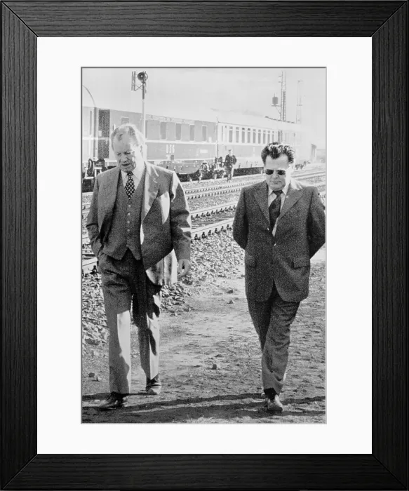 Framed Print : Willy Brandt with Guenther Guilleaume Framed Print : Willy Brandt with Guenther Guilleaume