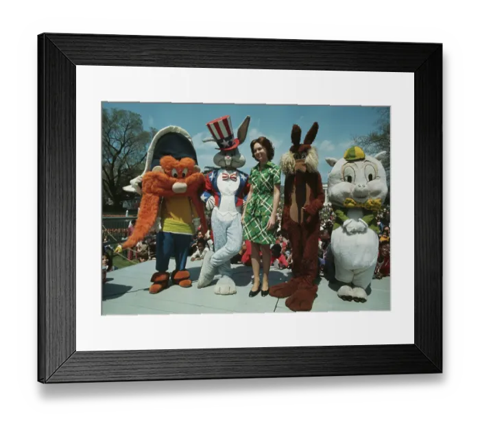 Framed Print : Julie Nixon Eisenhower With Cartoon Characters Framed Print : Julie Nixon Eisenhower With Cartoon Characters