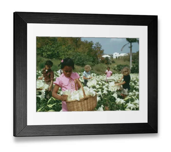 Framed Print : Children Gathering Easter Lilies Framed Print : Children Gathering Easter Lilies