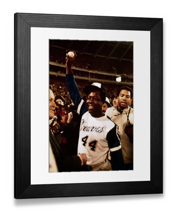 Framed Print : Hank Aaron Holding Baseball Hit for 715th Home Run Framed Print : Hank Aaron Holding Baseball Hit for 715th Home Run