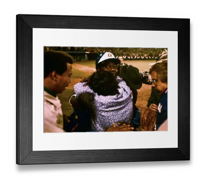 Framed Print : Hank Aaron Being Hugged by His Mother Framed Print : Hank Aaron Being Hugged by His Mother
