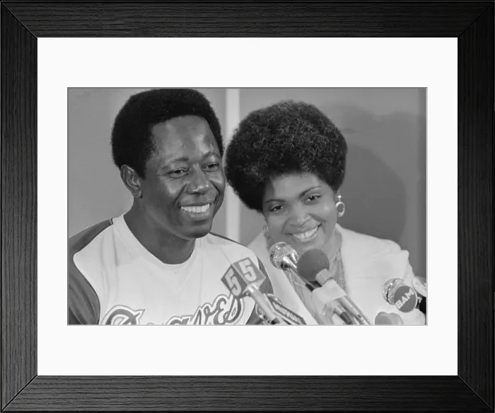 Framed Print : Hank Aaron and His Wife Billie