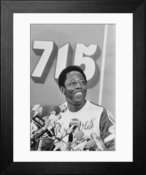 Framed Print : Hank Aaron at Press Conference After 715th Home Run Framed Print : Hank Aaron at Press Conference After 715th Home Run