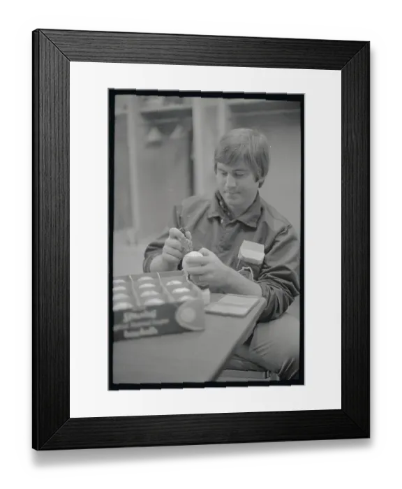 Framed Print : Braves Equipment Manager Marking Balls Framed Print : Braves Equipment Manager Marking Balls