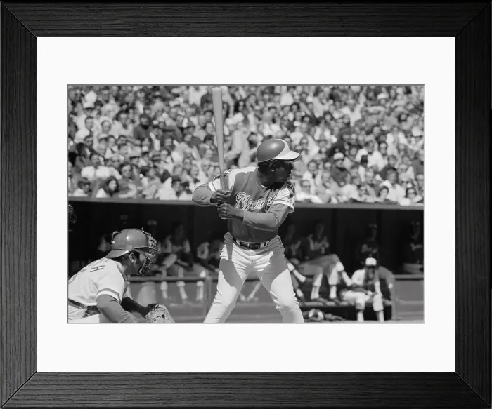 Framed Print : Hank Aaron at Bat Before 714th Home Run Framed Print : Hank Aaron at Bat Before 714th Home Run