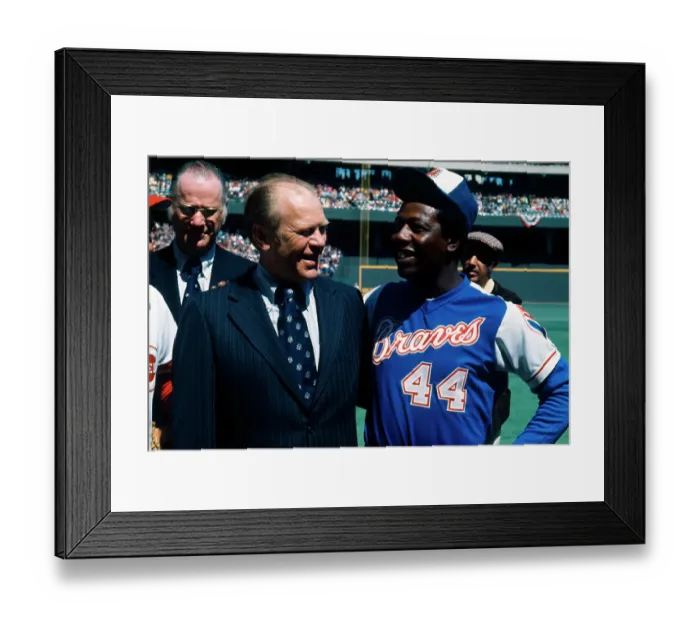 Framed Print : Vice President Gerald Ford and Hank Aaron in Stadium Framed Print : Vice President Gerald Ford and Hank Aaron in Stadium