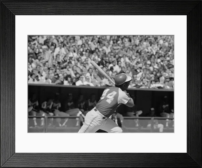 Framed Print : Hank Aaron in Full Batting Position Framed Print : Hank Aaron in Full Batting Position