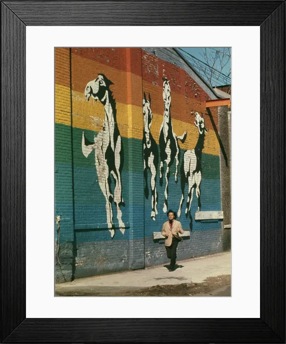 Framed Print : Thundering Horses Mural