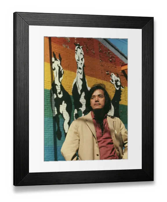 Framed Print : Sachio Yamashita With Thundering Horses Mural Framed Print : Sachio Yamashita With Thundering Horses Mural