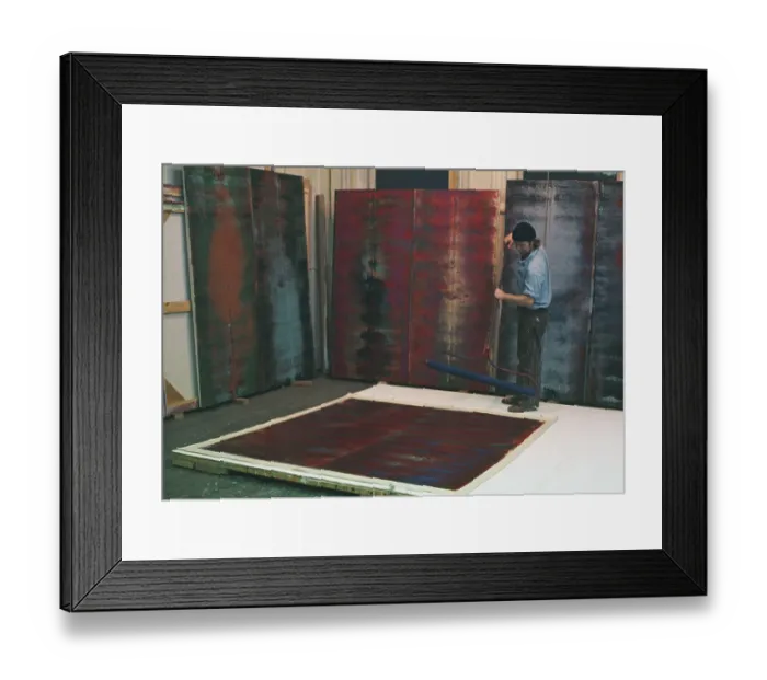 Framed Print : Artist Max Gimblett At Work Framed Print : Artist Max Gimblett At Work