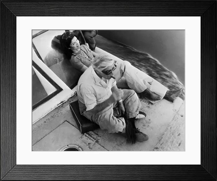 Framed Print : Aristotle Onassis and Jacqueline Onassis Riding in Boat