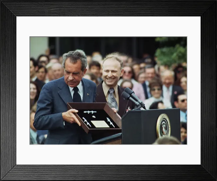 Framed Print : President Nixon Receives Memento Plaque Framed Print : President Nixon Receives Memento Plaque