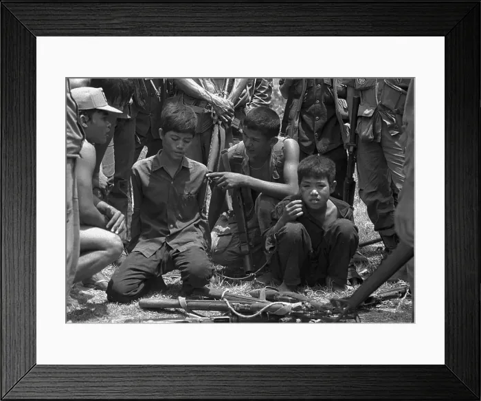 Framed Print : Khmer Rouge Soldiers Being Questioned Framed Print : Khmer Rouge Soldiers Being Questioned